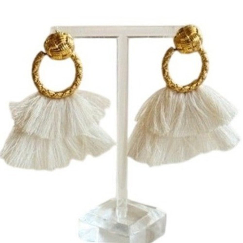 For Love And Lemons Earrings gold plated dangle Knot Pierced‎ Boho Chic regal